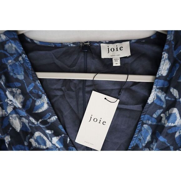 Joie D0066XA9370 Women's Sz 3X Blue Floral Lucia Mini Cotton Dress - Picture 3 of 13